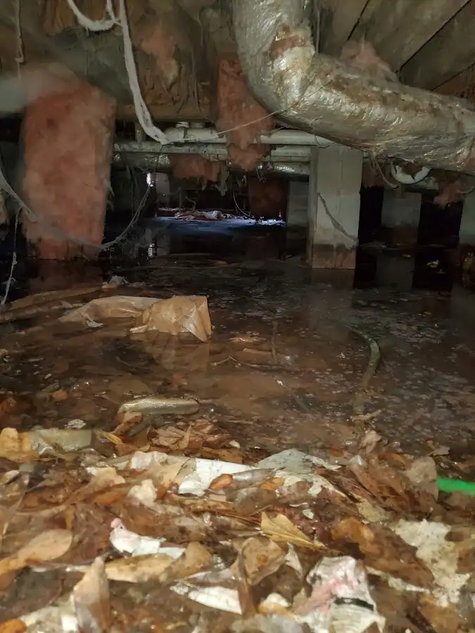 Crawl space flood assessment for Commercial Water Damage Restoration in West Milford